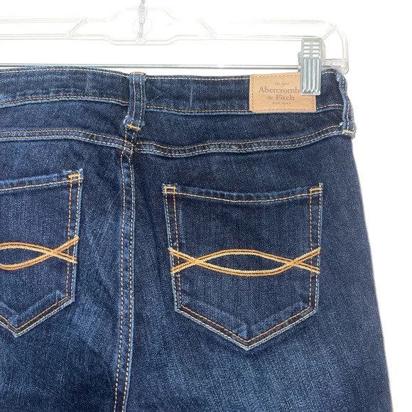 Abercrombie & Fitch Dark Wash Allover Rhinestone Mid-rise Skinny Jeans 25 Women - Picture 7 of 12